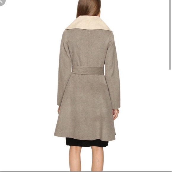 Diane von Furstenberg Jenna Reversible Wool Wrap Coat - Taupe/Oatmeal - Picture 4 of 8